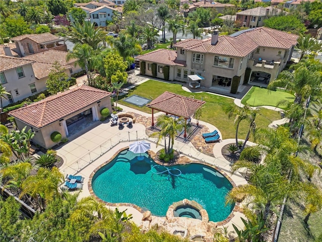 15020 Applewood Ct, San Diego, CA 92131 - aerial view of residential area featuring a pool area
