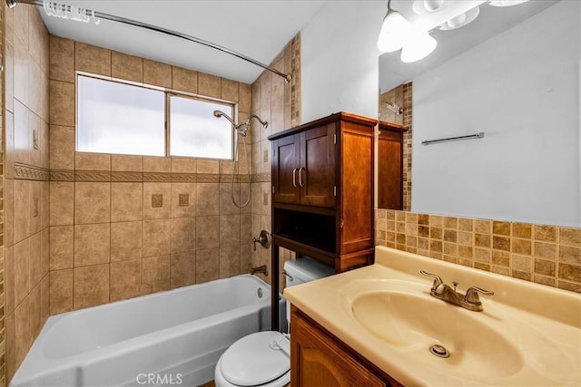 5799 Halsey Ave Unit 29, Palms, CA 92277 - bathroom featuring toilet,  shower combination, and vanity