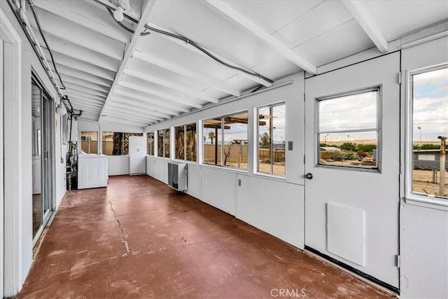 5799 Halsey Ave Unit 29, Palms, CA 92277 - unfurnished sunroom featuring washer / dryer