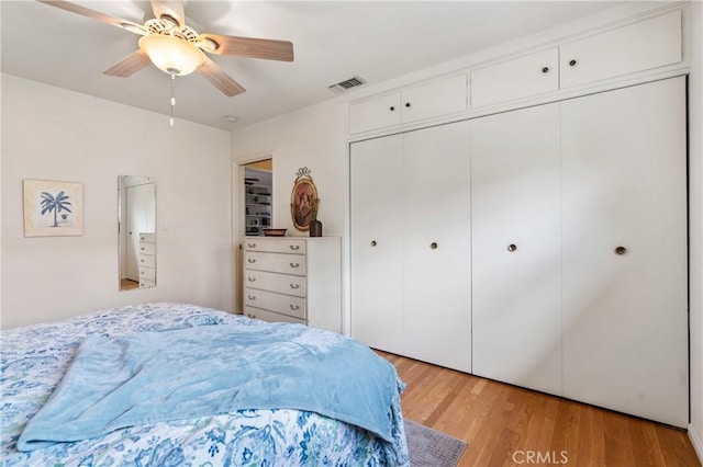 1981 Sinaloa Ave, Altadena, CA 91001 - bedroom with light wood-style flooring, a closet, and ceiling fan