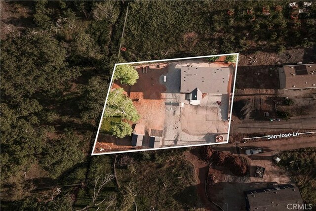 1612 San Jose Ln, Paradise, CA 95969 - aerial view of property and surrounding area with property boundaries highlighted