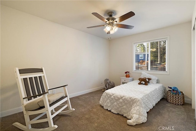 1612 San Jose Ln, Paradise, CA 95969 - bedroom featuring carpet floors, baseboards, and a ceiling fan