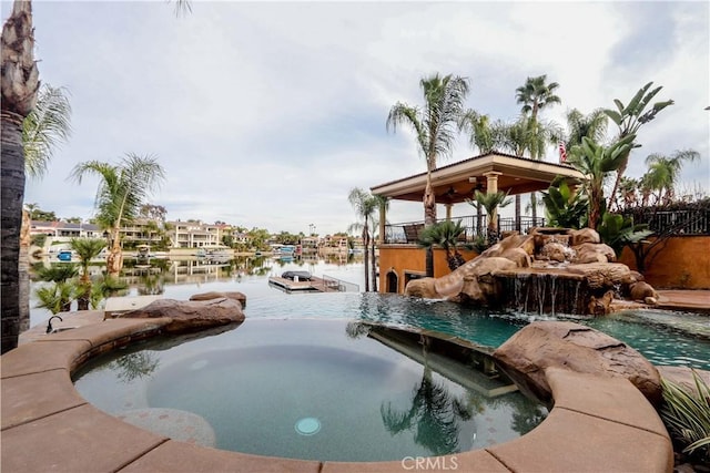 23180 Gray Fox Dr, Canyon Lake, CA 92587 - view of pool featuring a water view