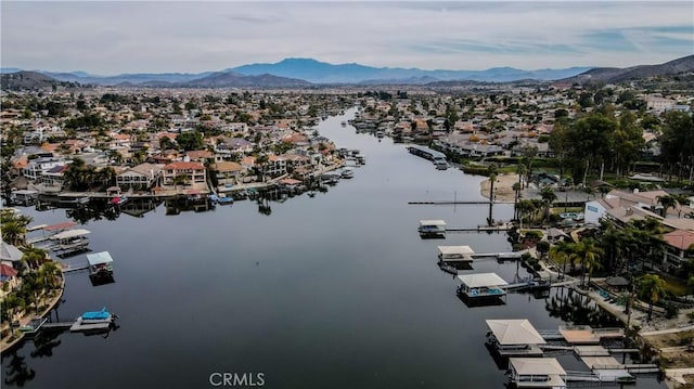 23180 Gray Fox Dr, Canyon Lake, CA 92587 - aerial perspective of suburban area with a water and mountain view