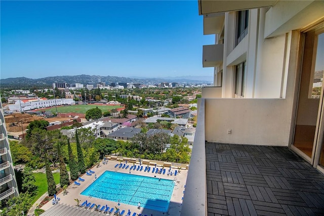 community pool featuring a city view
