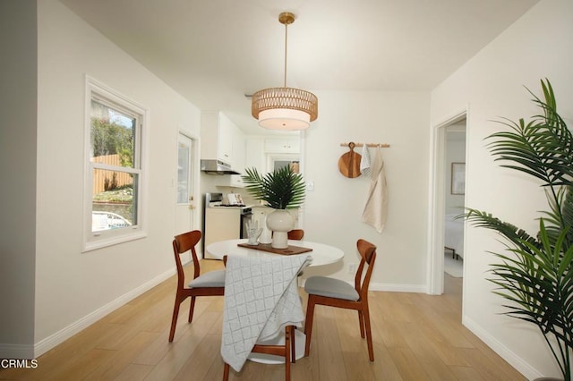 3749 Fairesta St, La Crescenta, CA 91214 - dining room with light wood-style floors and baseboards
