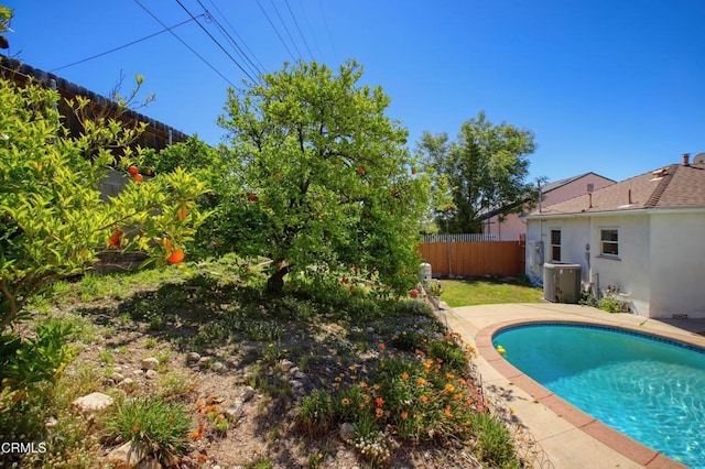 3749 Fairesta St, La Crescenta, CA 91214 - view of pool with a fenced backyard and central AC unit