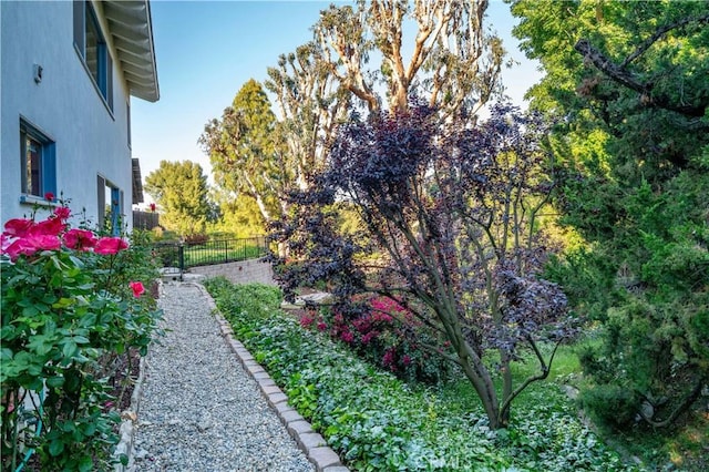 view of yard featuring fence