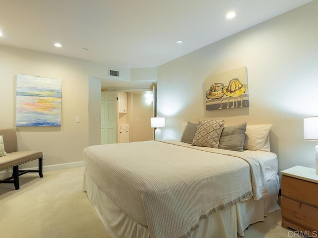 1099 1st St Unit 217, Coronado, CA 92118 - bedroom with light carpet, recessed lighting, and baseboards