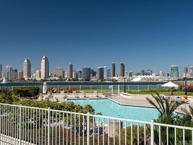 1099 1st St Unit 217, Coronado, CA 92118 - community pool featuring a patio area and a view of skyline