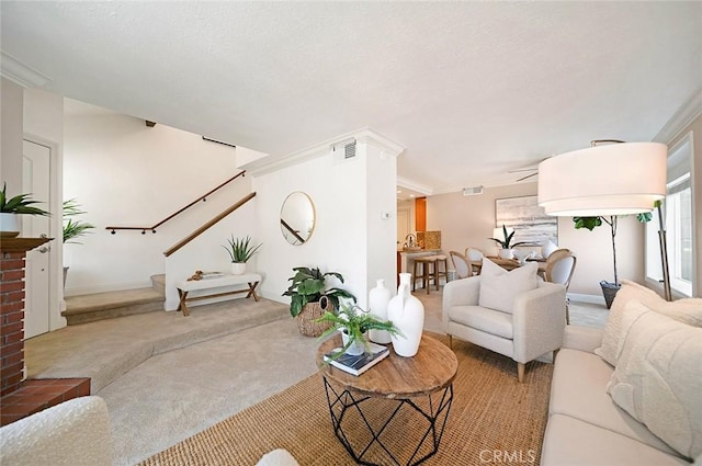 173 N Magnolia Ave Unit A, Anaheim, CA 92801 - living area with stairway, carpet, and baseboards
