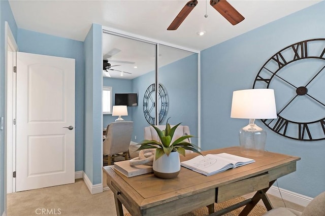173 N Magnolia Ave Unit A, Anaheim, CA 92801 - office space with a ceiling fan, baseboards, and light carpet