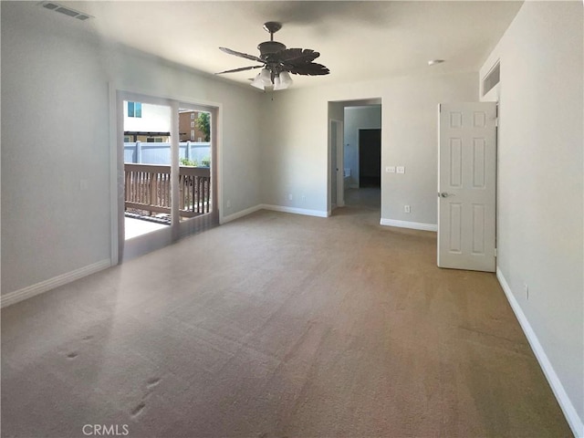 8424 Monique Ct, Riverside, CA 92508 - empty room featuring light colored carpet, baseboards, and ceiling fan