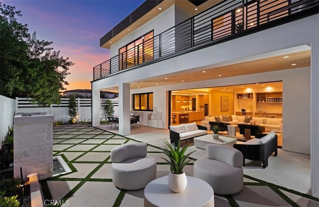 5772 Sierra Casa Rd, Irvine, CA 92603 - view of patio / terrace featuring a balcony, outdoor lounge area, and outdoor dining space