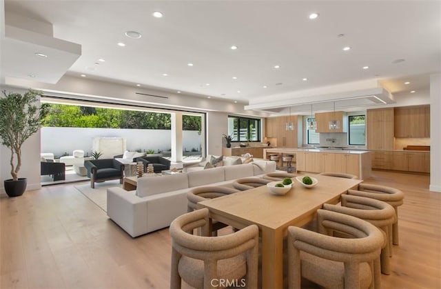 5772 Sierra Casa Rd, Irvine, CA 92603 - dining room featuring recessed lighting and light wood-type flooring