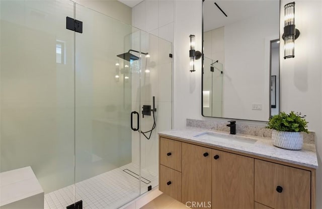 5772 Sierra Casa Rd, Irvine, CA 92603 - bathroom with vanity and a stall shower