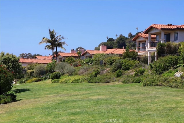 view of grassy yard