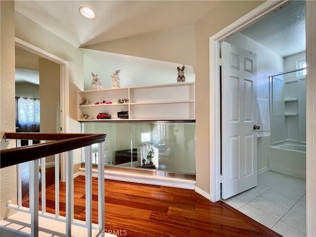 4166 Winged Foot Way, Chino Hills, CA 91709 - hall with wood finished floors and a textured wall