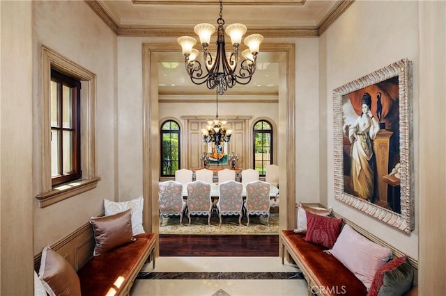 12 Skyridge, Newport Coast, CA 92657 - sitting room with a chandelier and crown molding