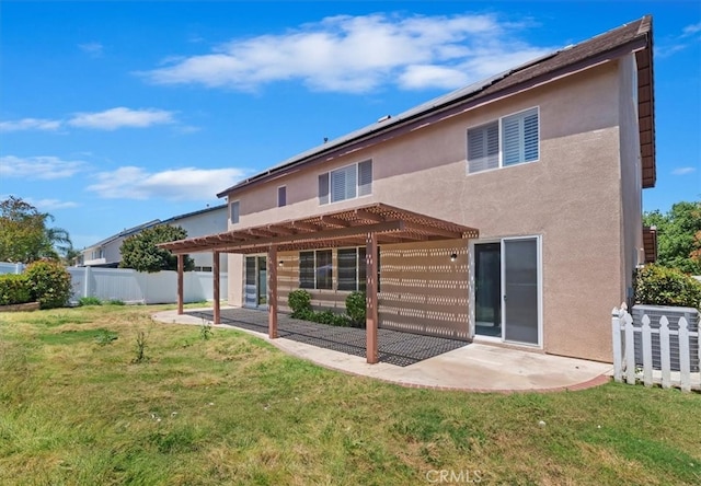 8167 Faircrest Rd, Riverside, CA 92508 - rear view of property with a pergola, stucco siding, and a patio area