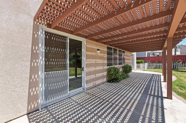 8167 Faircrest Rd, Riverside, CA 92508 - view of patio featuring fence and a pergola