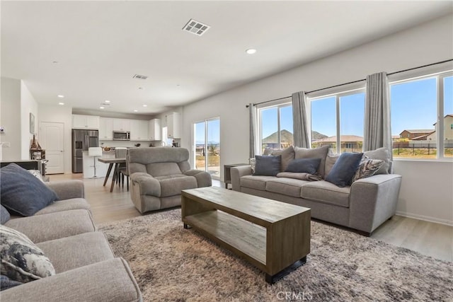 30527 Expedition Dr, Winchester, CA 92596 - living area featuring light wood-type flooring and recessed lighting