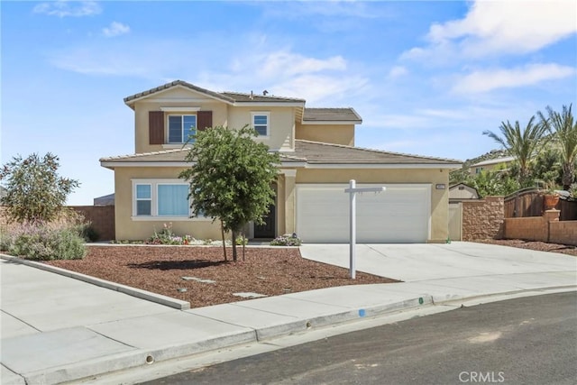 30527 Expedition Dr, Winchester, CA 92596 - traditional-style home featuring stucco siding, a garage, concrete driveway, and a tiled roof
