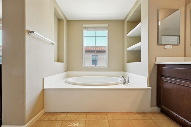 4437 Owens St Unit 104, Corona, CA 92883 - bathroom featuring a bath, vanity, and tile patterned flooring