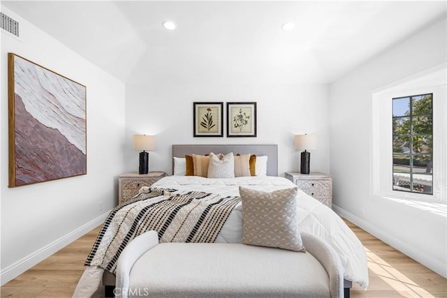 20 Grant, Irvine, CA 92620 - bedroom featuring baseboards, light wood-type flooring, and recessed lighting