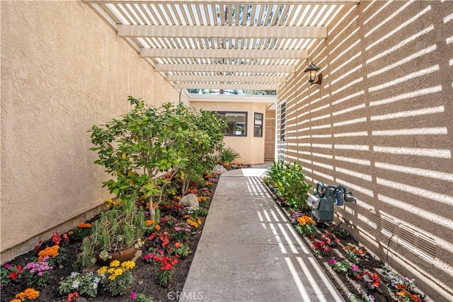 view of patio with a pergola