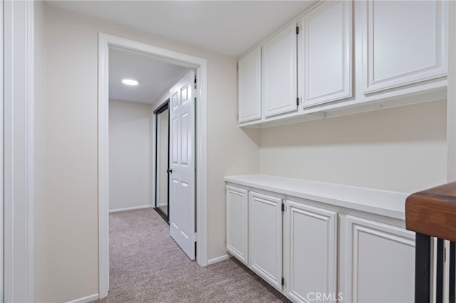 676 Shepard St Unit 6, San Pedro, CA 90731 - hall featuring light colored carpet, baseboards, and recessed lighting