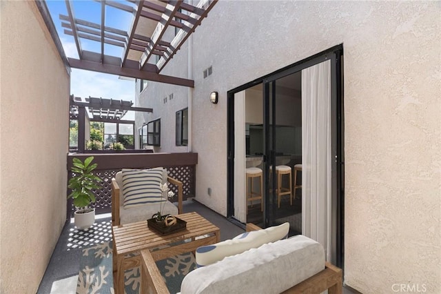 676 Shepard St Unit 6, San Pedro, CA 90731 - balcony with a pergola and an outdoor living space