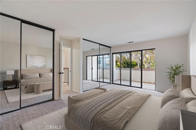 676 Shepard St Unit 6, San Pedro, CA 90731 - bedroom featuring carpet, access to exterior, and two closets
