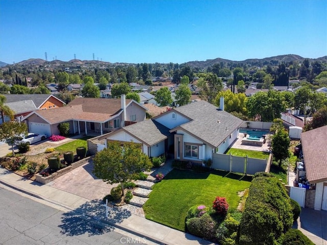 27754 Laurel Creek Cir, Valencia, CA 91354 - aerial view of residential area featuring a mountain backdrop