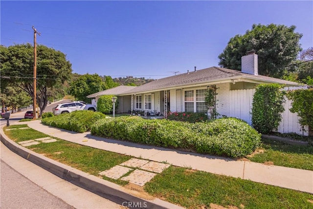 16060 Villa Flores Dr, Hacienda Heights, CA 91745 - ranch-style house featuring a chimney and brick siding