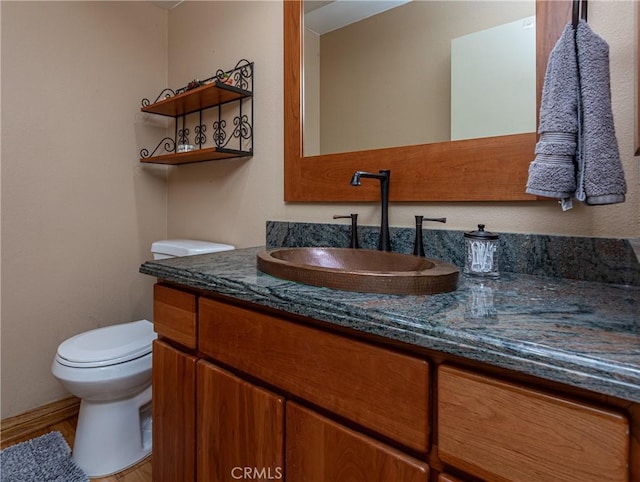 14048 Wagon Mound Rd, Rancho Cascades, CA 91342 - half bathroom with vanity and toilet