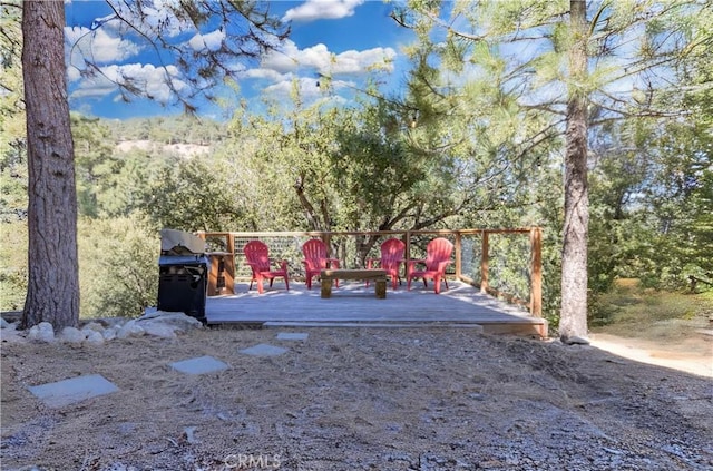 1517 Woodland Dr, Pine Mountain Club, CA 93222 - view of yard featuring a wooden deck