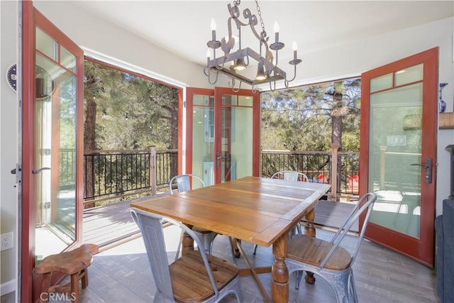1517 Woodland Dr, Pine Mountain Club, CA 93222 - sunroom / solarium with a chandelier
