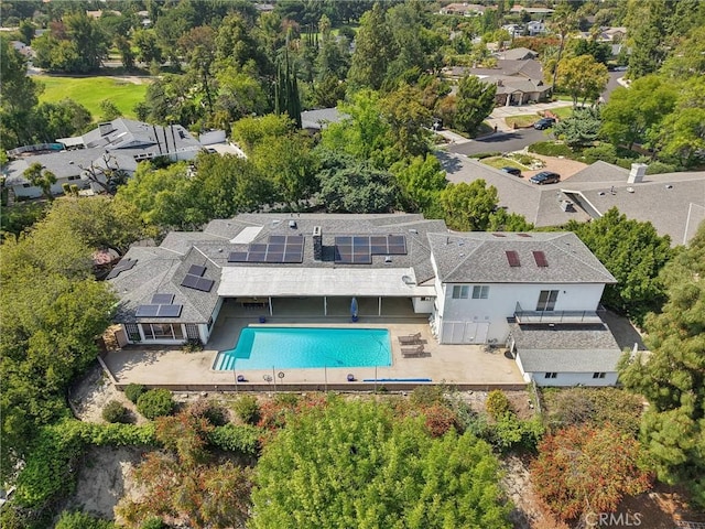 12218 Sarazen Pl, Granada Hills, CA 91344 - aerial view of residential area with a pool area