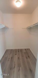 spacious closet with wood finished floors