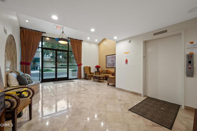lobby featuring recessed lighting