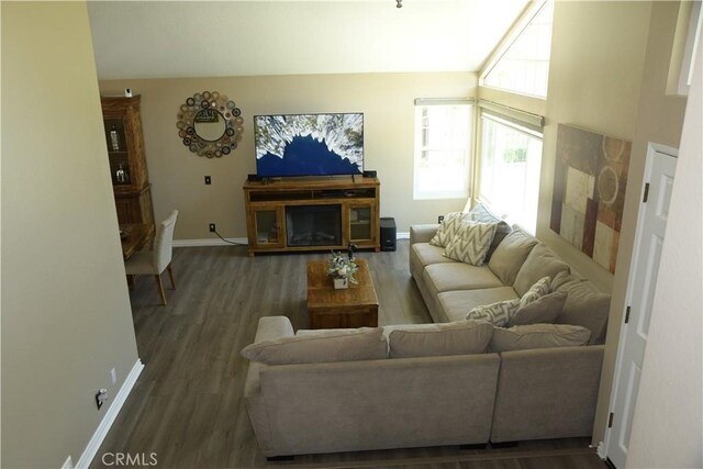 16971 Lakepointe Dr, Riverside, CA 92503 - living area featuring baseboards and wood finished floors