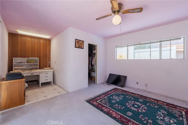 3784 Newton St, Torrance, CA 90505 - bedroom featuring carpet flooring, an office area, ceiling fan, a walk in closet, and a closet