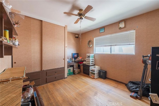 3784 Newton St, Torrance, CA 90505 - miscellaneous room featuring wood finished floors and a ceiling fan