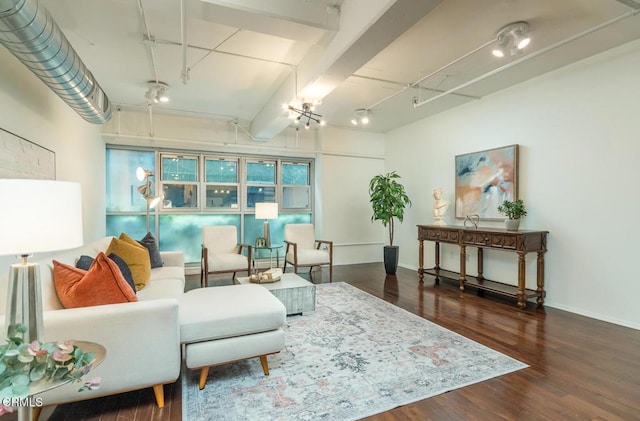 510 S Hewitt St Unit 106, Los Angeles, CA 90013 - living area featuring track lighting and wood finished floors