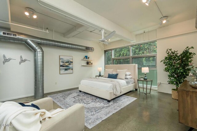510 S Hewitt St Unit 106, Los Angeles, CA 90013 - bedroom featuring concrete floors and beam ceiling