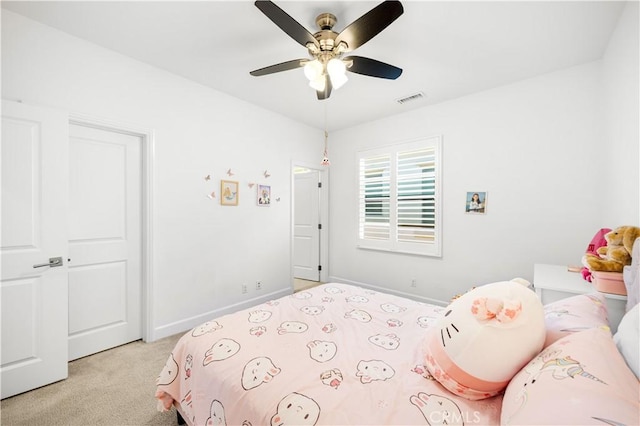 114 Yuba, Irvine, CA 92620 - bedroom featuring baseboards, light carpet, and ceiling fan