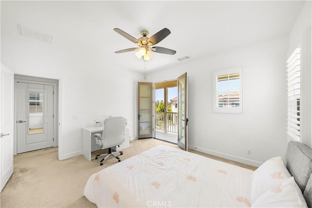 114 Yuba, Irvine, CA 92620 - bedroom featuring access to exterior, multiple windows, baseboards, and an office area