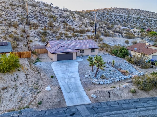 8244 Balsa Ave, Yucca Valley, CA 92284 - view from above of property with a mountain backdrop