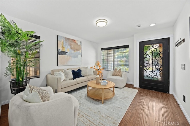 356 Freedom, Upland, CA 91786 - living room with baseboards, wood finished floors, and recessed lighting